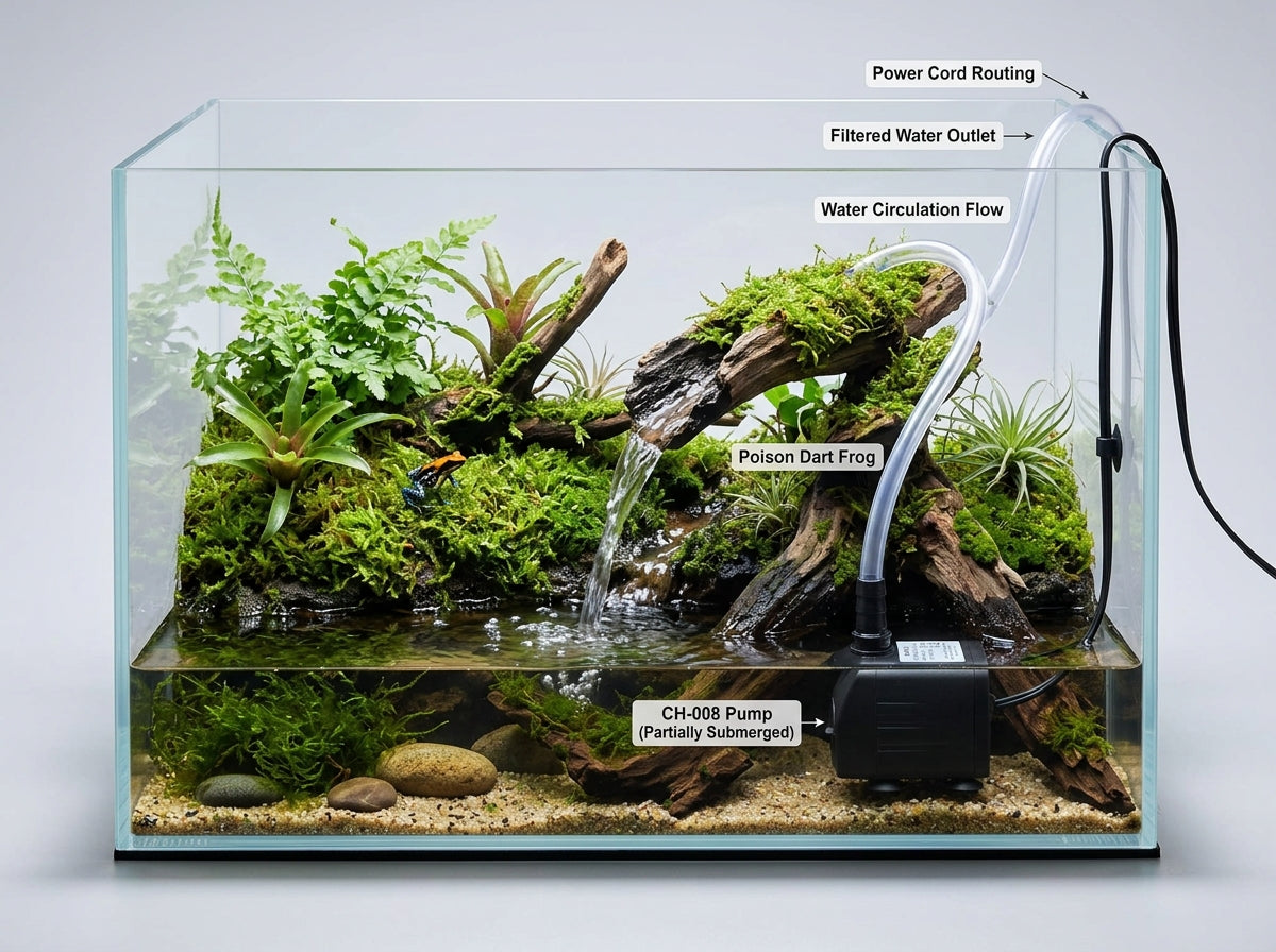 Miniature Submersible Pump Head for Aquariums